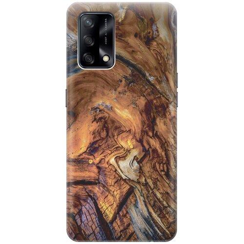 фото Силиконовый чехол на oppo a74 / оппо а74 с принтом "деревянный узор gosso