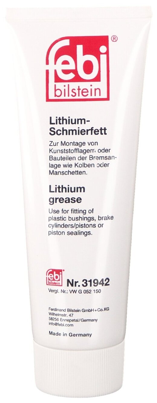 фото Смазка пластичная тормозной системы VW TL 52 150, G 052 150 A2, 180г Febi 31942 - Febi арт. 31942