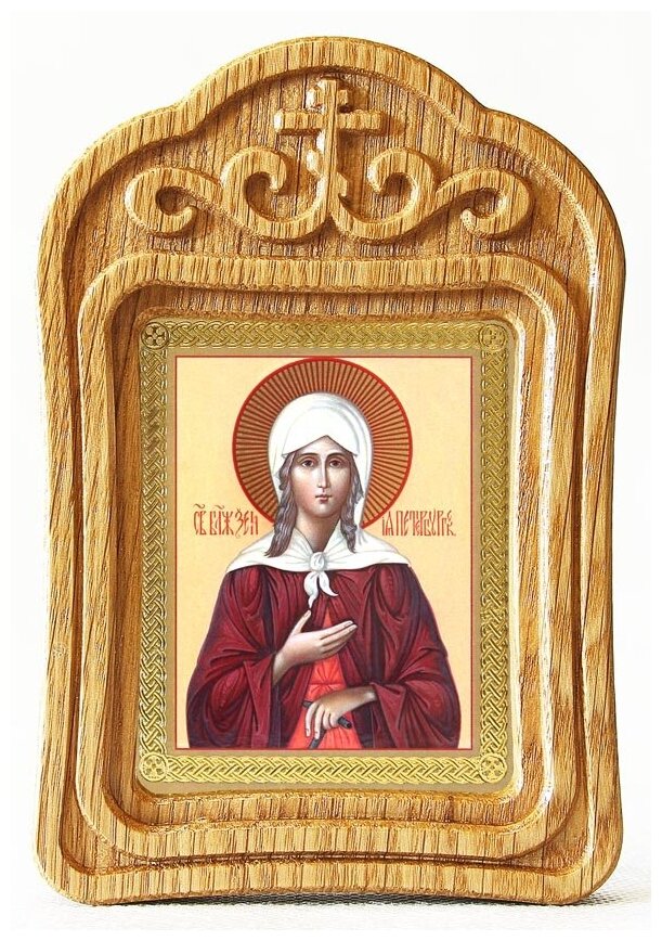 Блаженная Ксения Петербургская (лик № 026), икона в резной деревянной рамке