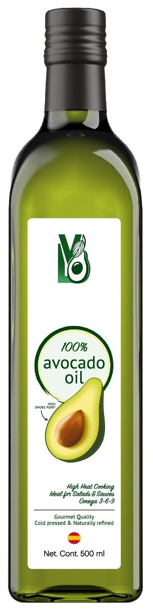 500 мл. Масло Авокадо La Vida Organica 100% Natural Avocado Cooking Oil