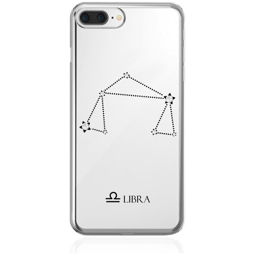 Прозрачный силиконовый чехол с кристаллами Lux для iPhone 7/8 Plus Знак зодиака Весы Libra для Айфон 7/8 Плюс