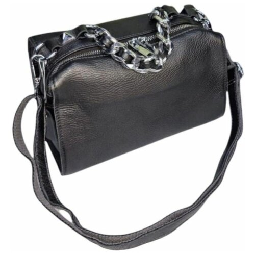 фото Сумка женская кросс боди (черная), через плечо, повседневная (натуральныя кожа) нет бренда