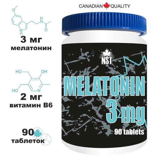 Купить Мелатонин для сна NST MELATONIN 3 mg 90 таблеток, бад от бессонницы, Neksportek