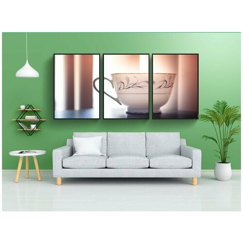 фото Набор модулных постеров для интерьера "кофе, чашка, кафе" 60x90 см. в тубусе, без рамки lotsprints