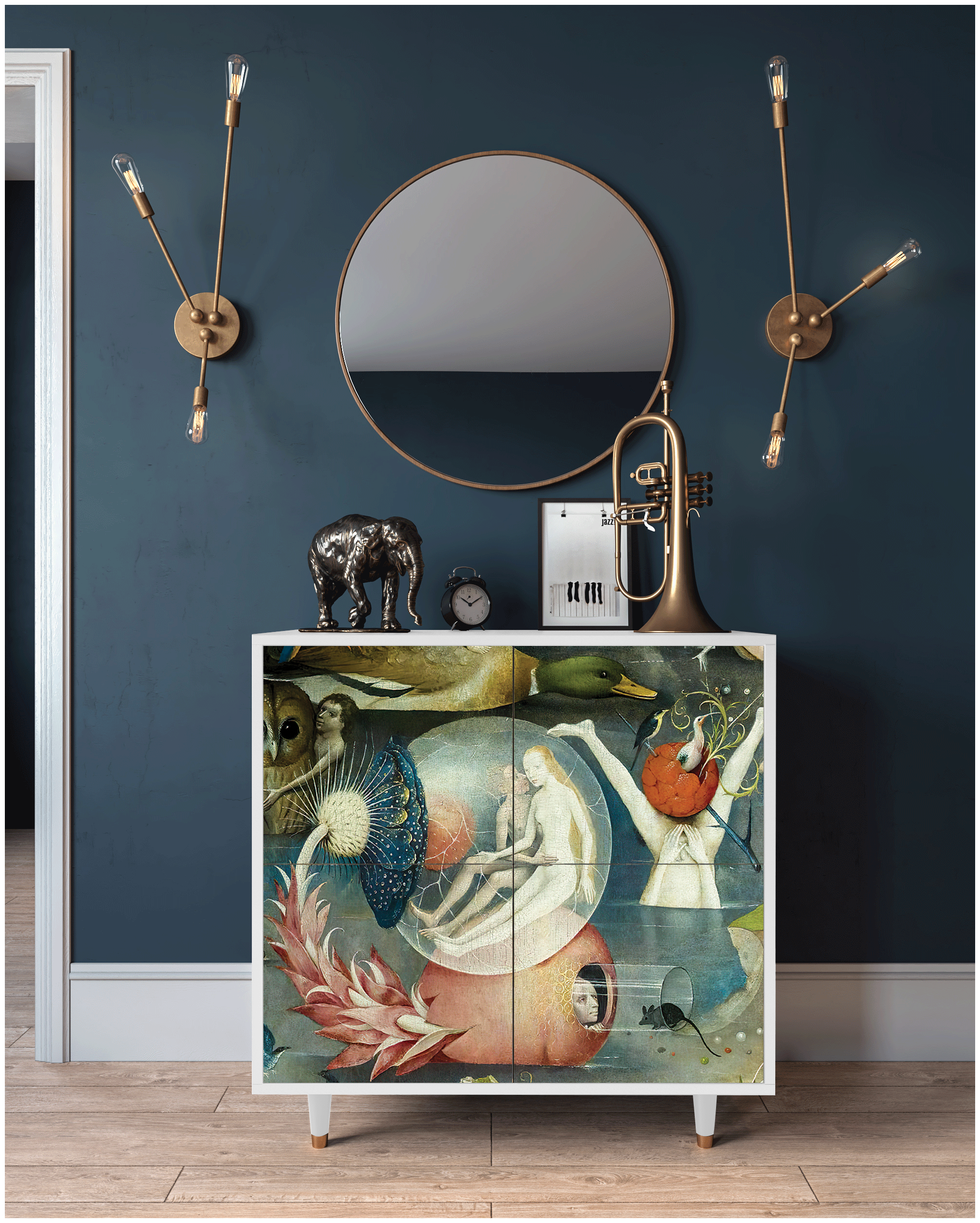Комод - STORYZ - BS3 The Garden Of by Hieronymus Bosch, 94 x 96 x 48 см, Белый
