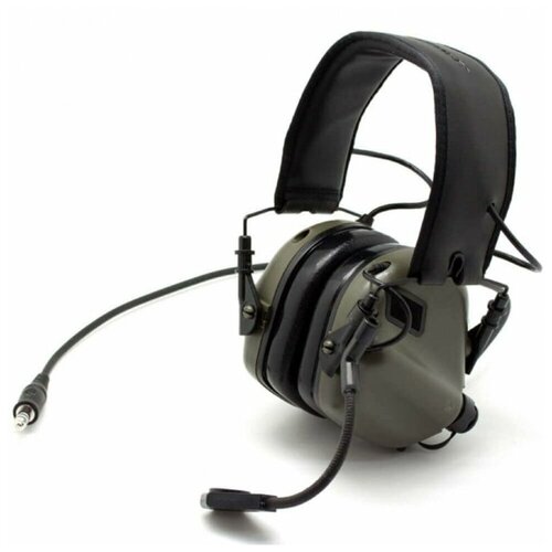 Наушники активные стрелковые Earmor ME5-GN-NOGEL c микрофоном и кабелем для тангенты 22-82 ДБ Хаки 1452000₽