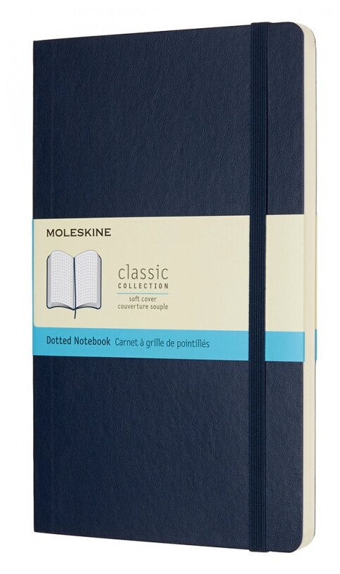 Блокнот Moleskine CLASSIC SOFT QP619B20 Large 130х210мм 192 страницы, пунктир, мягкая обложка. Цвет: синий сапфир