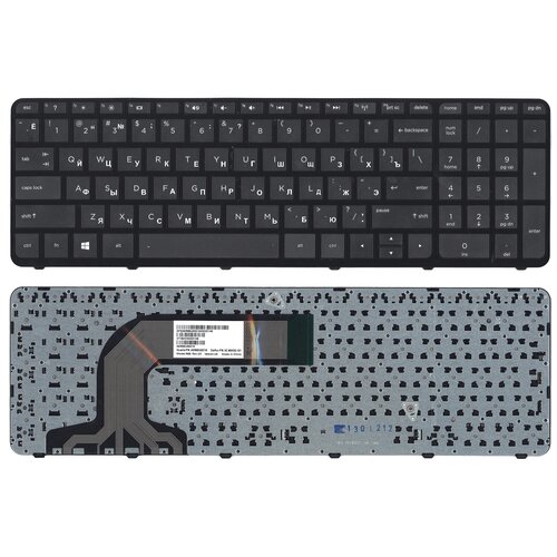 Клавиатура для ноутбука HP Pavilion 17-e001sr черная с черной рамкой
