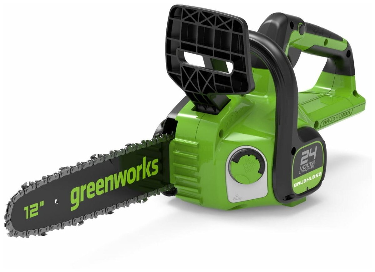 Пила цепная аккумуляторная GreenWorks GD24CS30K2 24V 30см бесщеточная c АКБ 2 Ач и ЗУ