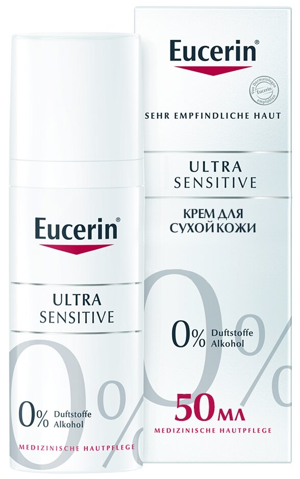 Eucerin UltraSensitive Успокаивающий крем для чувствительной сухой кожи лица, 50 мл