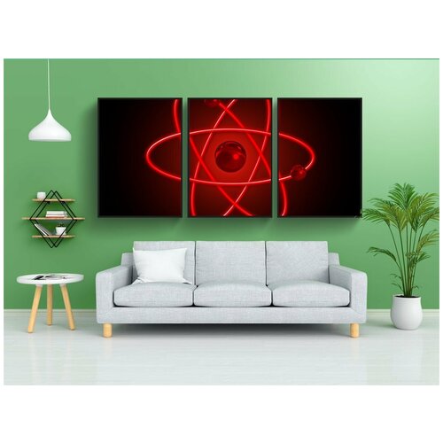 фото Набор модулных постеров для интерьера "атом, электрон, нейтрон" 60x90 см. в тубусе, без рамки lotsprints