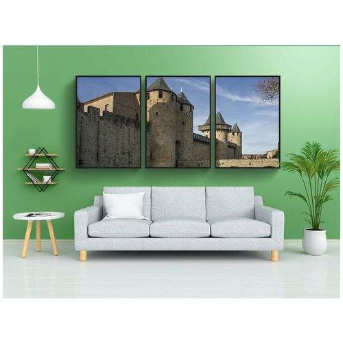фото Набор модулных постеров для интерьера "cité de carcassonne, замок, архитектуры" 60x90 см. в тубусе, без рамки lotsprints