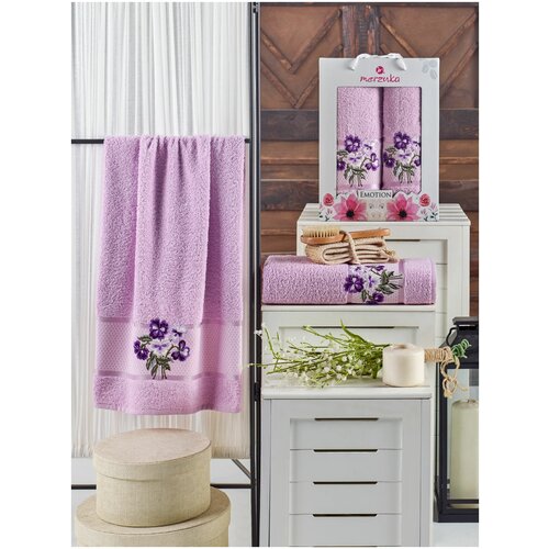 фото Oran merzuka полотенце mavreena цвет: сиреневый br19492 (50х90 см,70х140 см)