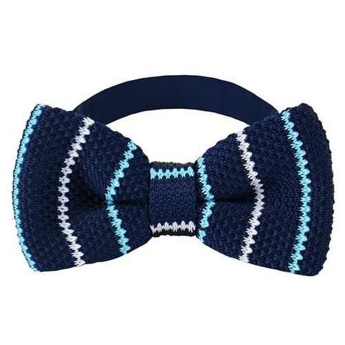 Галстук-бабочка / Street Soul / Jazzman Вязаный галстук Тонкие полоски / тёмно-синий и белыми и голу (One size)