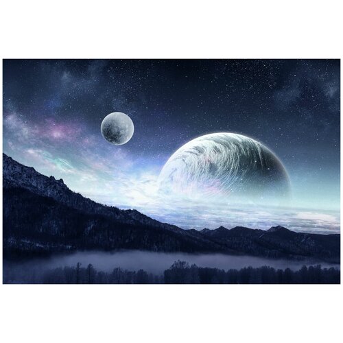 Фотообои Уютная стена Рассвет чужой планеты 410х270 см Бесшовные Премиум (единым полотном)