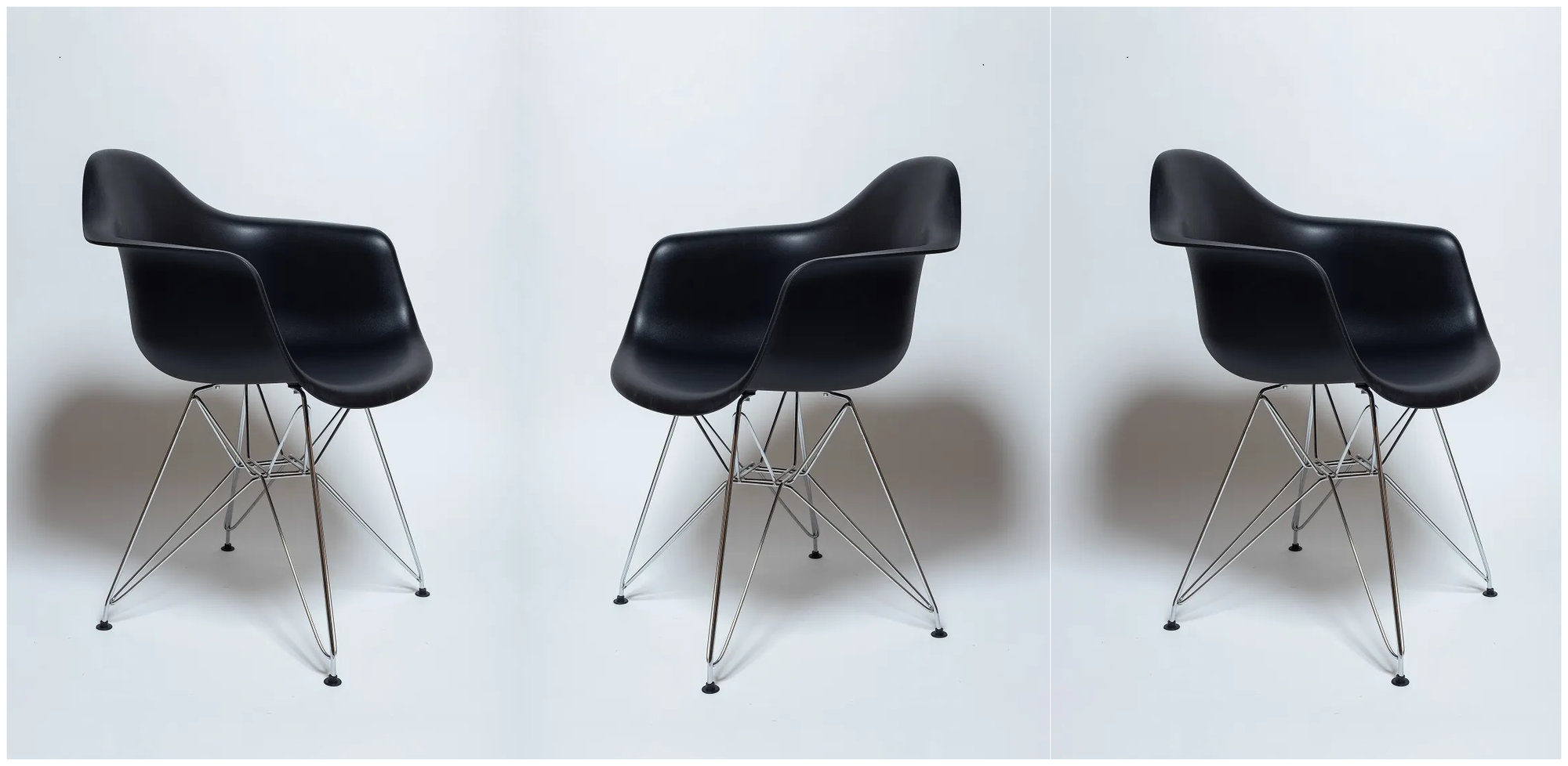 Комплект пластиковых стульев из 3-х штук Eames SC-002A, черный - фотография № 1