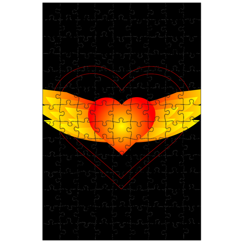 фото Магнитный пазл 27x18см."сердце, крылья, эмблема" на холодильник lotsprints