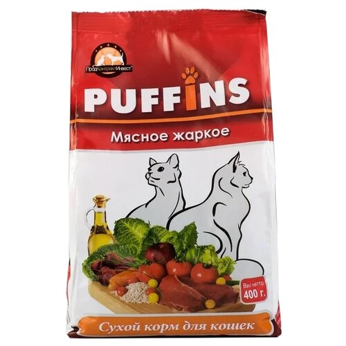 Сухой корм для кошек Puffins Мясное жаркое 400 г