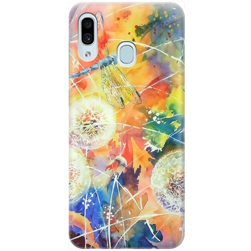 фото Ультратонкий силиконовый чехол-накладка для samsung galaxy a40 с принтом "одуванчики" gosso