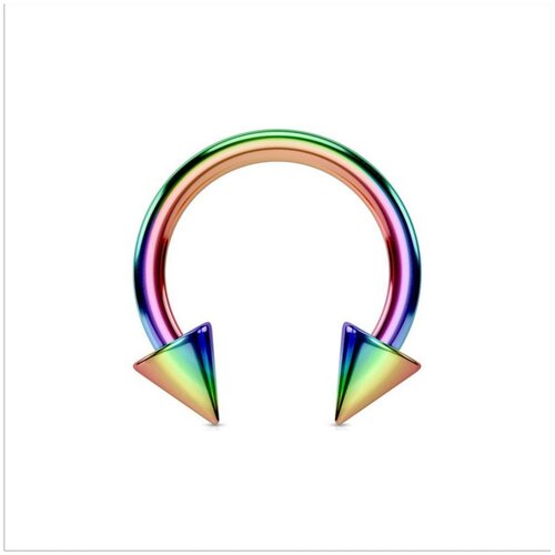 Циркуляр на септум (1.2мм на 10мм) / Радужный с шипиками