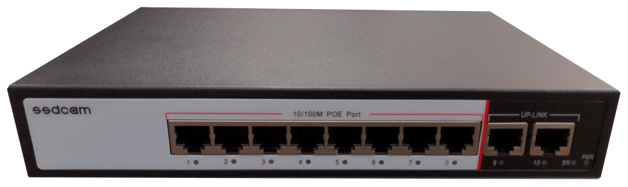 10 портовый POE коммутатор SSDCAM POE-58P