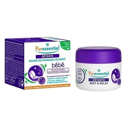 Puressentiel Детский успокаивающий массажный бальзам Detente Baume de Massage Calmant Bebe 30мл 977₽