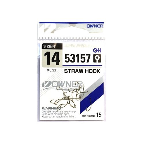 фото Крючок owner strawn hook 12 мм 3 г 15 шт. одинарный крючок