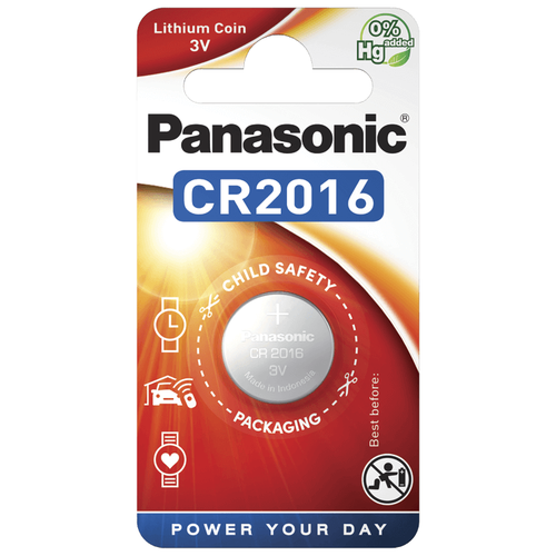 Батарейки дисковые литиевые Panasonic Lithium Power в блистере 1шт (CR-2016EL/1B)