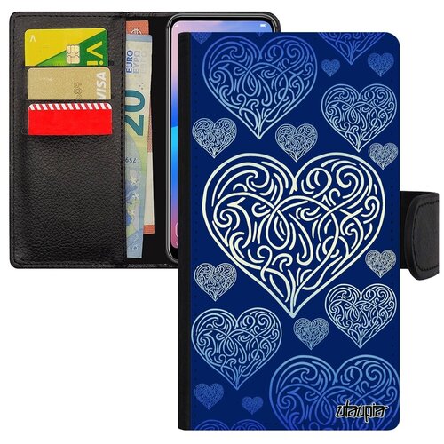 фото Защитный чехол-книжка на смартфон // iphone 8 plus // "сердце" стиль верность, utaupia, синий