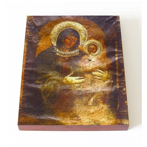 Сирийская икона Божией Матери, печать на доске 8*10 см