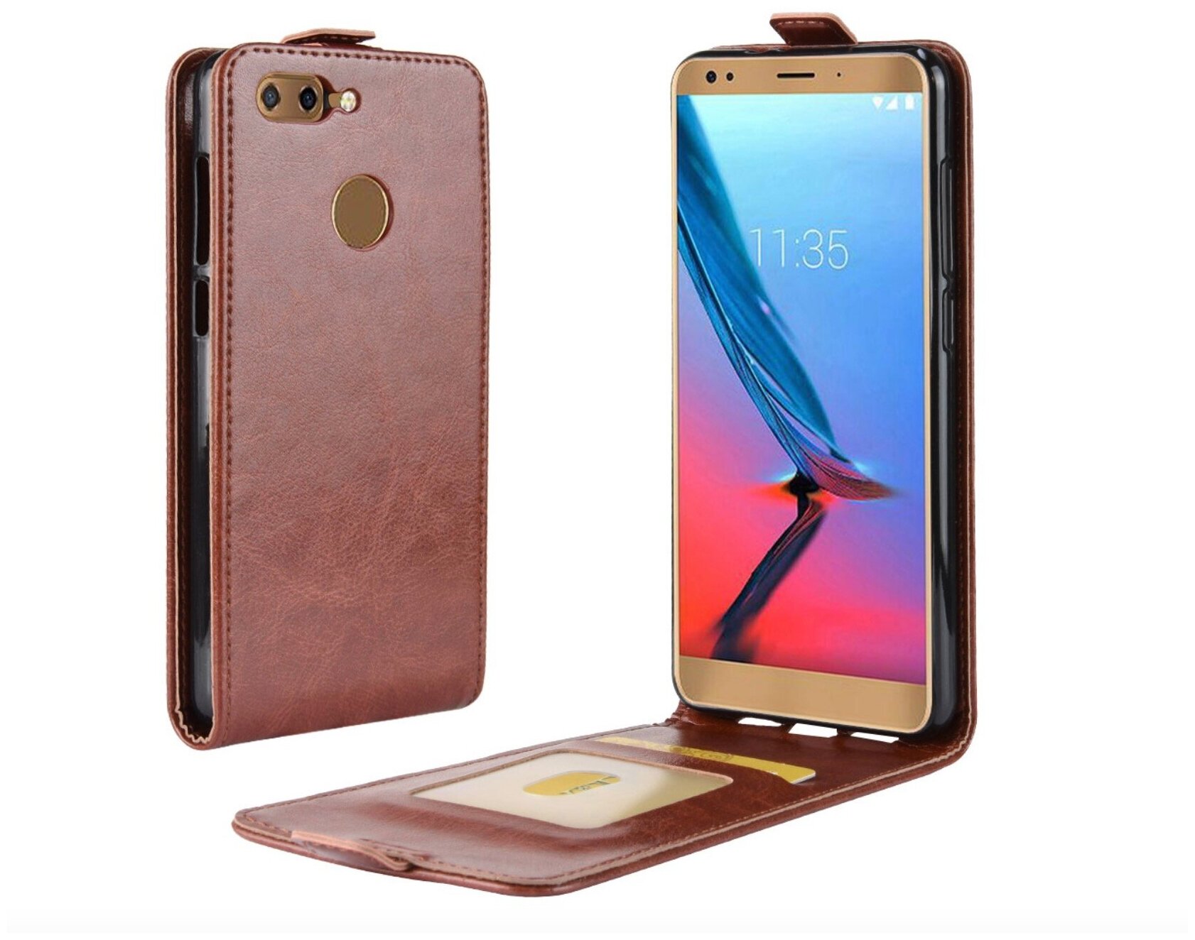 Чехол-флип MyPads для Samsung Galaxy S10 SM-G973F вертикальный откидной коричневый