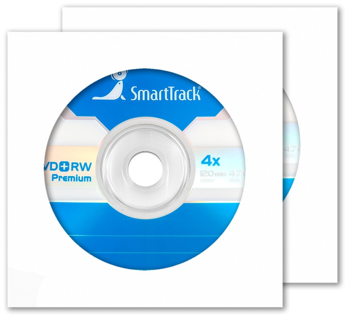 Перезаписываемый диск SmartTrack DVD+RW 4,7Gb 4x в бумажном конверте с окном, 2 шт.