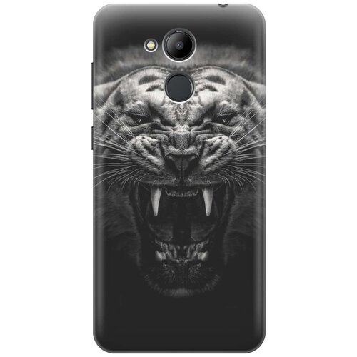 фото Gosso ультратонкий силиконовый чехол-накладка для honor 6c pro с принтом "оскал тигра"