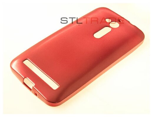 Силиконовый чехол TPU Case Металлик для ASUS ZB500KL Zenfone GO красный