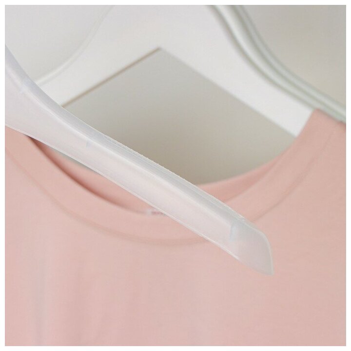 Вешалка-плечики для одежды, 43,5×20,5×4,4 см, антискользящее покрытие, цвет прозрачный - фотография № 3