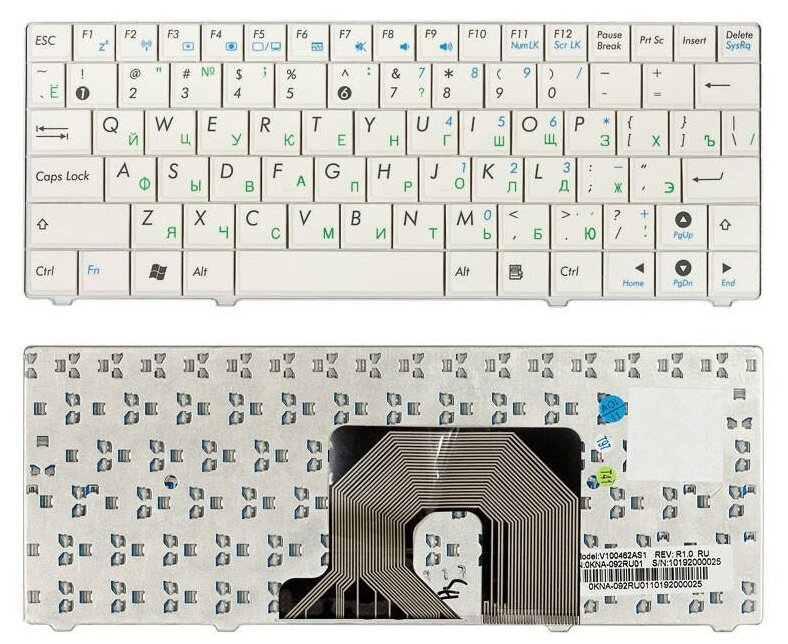 Клавиатура для ноутбука Asus V100462CS1 русская белая 700₽