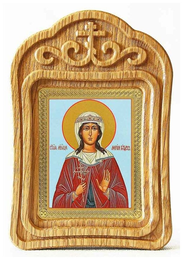 Мученица Лариса Готфская, икона в резной деревянной рамке