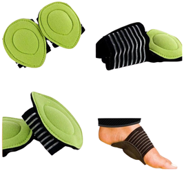 Ортопедические стельки супинаторы, для снятия нагрузки на стопы, черно-зеленые