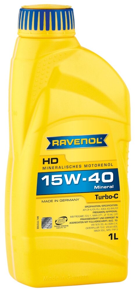 Моторное масло RAVENOL Turbo-C HD-C SAE 15W-40 ( 1л) new