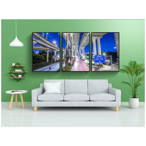 фото Набор модулных постеров для интерьера "мост, эстакады, шоссе" 60x90 см. в тубусе, без рамки lotsprints