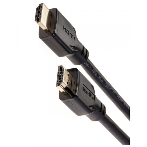 Кабель HDMI-HDMI ver:2.1, 1m, 2 фильтра Telecom (TCG255-1M) кабель hdmi hdmi ver 2 0 1m г образный коннектор telecom tcg225 1m