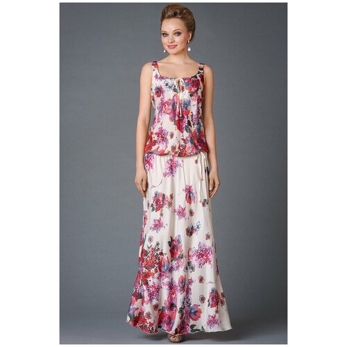Платье Арт-Деко, размер 48, бежевый платье арт деко размер 48 розовый бежевый