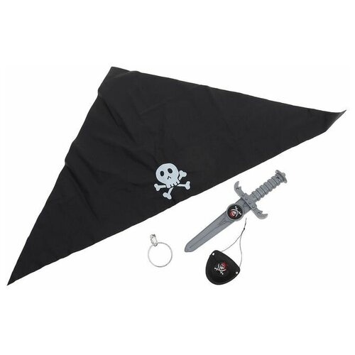 Набор пирата Черная бандана, 4 предмета (1 шт.) набор пирата черная бандана 4 предмета