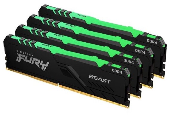 Оперативная память 32Gb Kingston Fury Beast RGB DDR4 2666MHz (KF426C16BBAK4/32) (4x8Gb KIT)