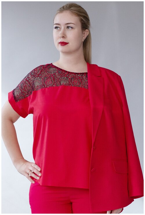 Блуза  Mila Bezgerts, размер 54, красный
