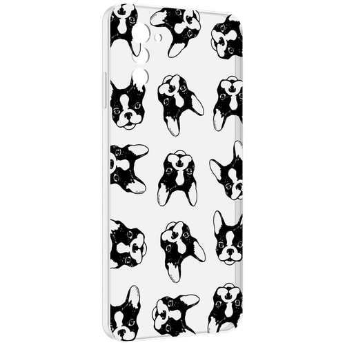 Чехол MyPads черно белые собачки для UleFone Note 12 / Note 12P задняя-панель-накладка-бампер