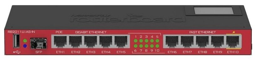 Маршрутизатор MikroTik RB2011UiAS-IN 1883000₽