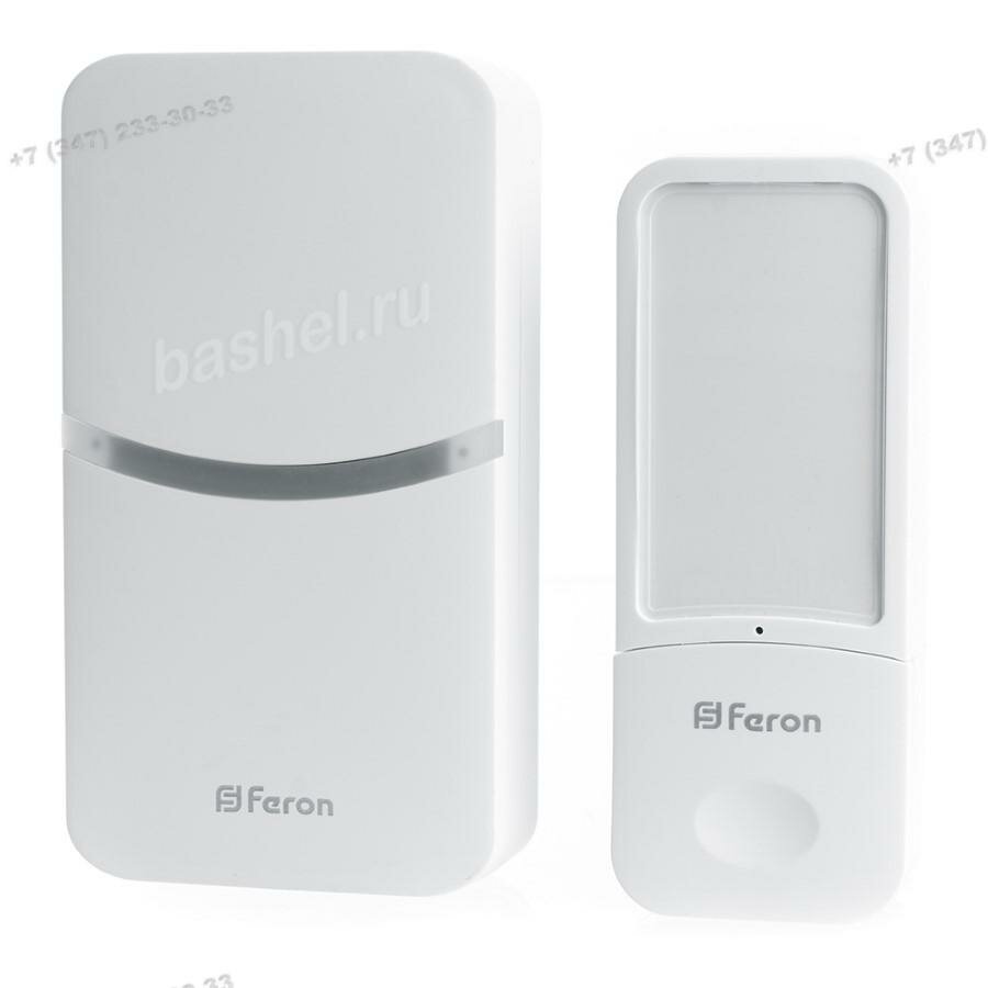Звонок беспроводный Feron кинетик DB-100 220V 18 мел.+кнопка беспровод. энергонез. IP44 41437