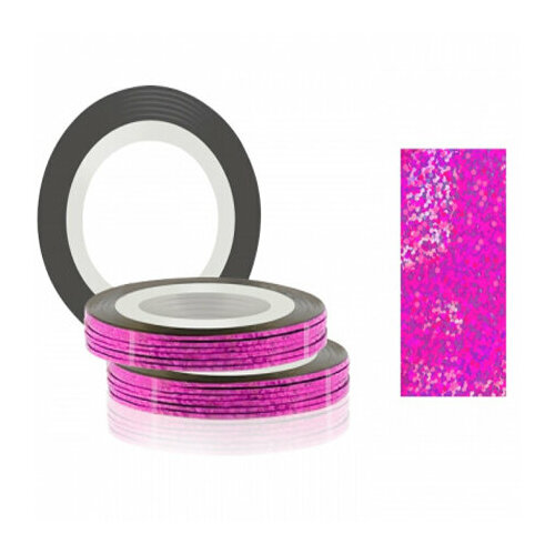 Jessnail Фольга для дизайна ногтей в рулоне 20м*0,8мм, розовая голография (74742)