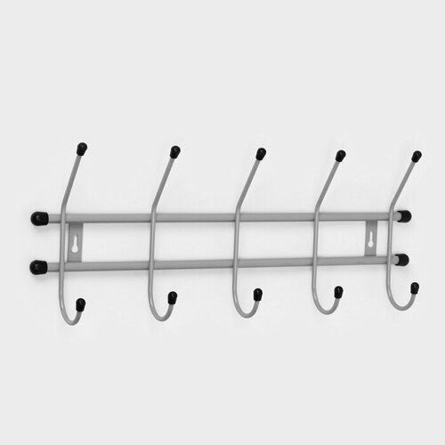 Вешалка настенная на 5 крючков Стандарт 5 45188 см цвет серый металлик 861₽